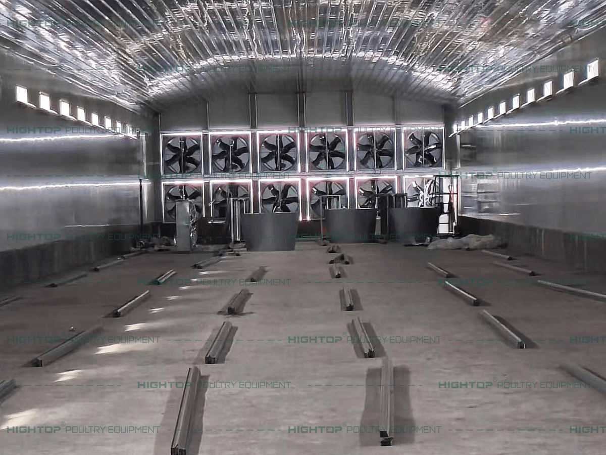 H-type laying hen cages ready for installation inside the poultry house