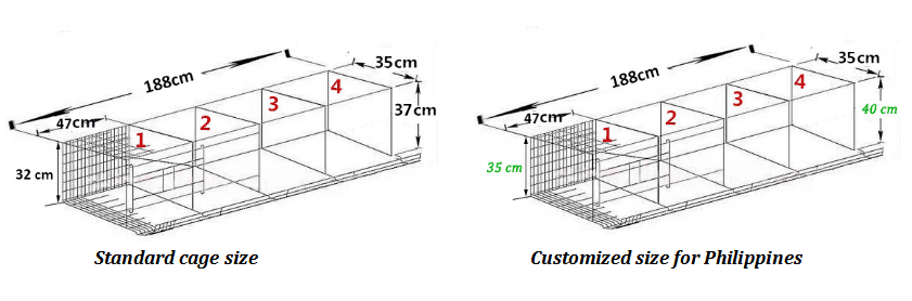 Customized cage size